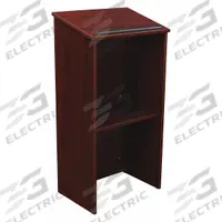 OKLAHOMA SOUND Lectern: Mahogany, Laminate, 46 1/2 in Overall Ht, 23 in Overall Wd, 16 in Overall Dp (MPN 222-MY). Key specifications — attr986520: Mahogany; attr986513: OKLAHOMA SOUND; attr986529: No; attr986538: Laminate; attr986530: Yes.