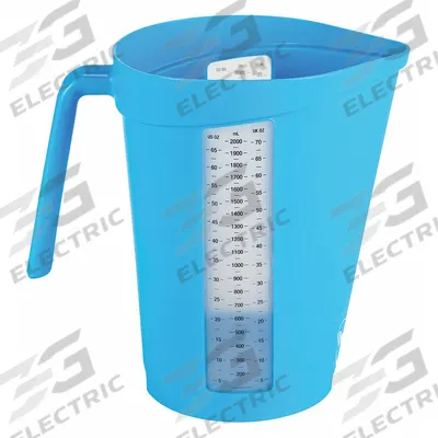 VIKAN Measuring Cup: Dry/Liquid, 67.6 fl oz Capacity, Polypropylene, Blue, 5 1/2 in Overall Lg - Plastic Measuring Cups