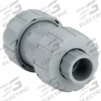 HAYWARD Check Valve: Ball, Inline Valve Body, CPVC, 1/2 in Pipe Size, True Union Socket/NPT, Std (MPN TC20050ST). Key specifications — Ball Material: CPVC; Brand: HAYWARD.