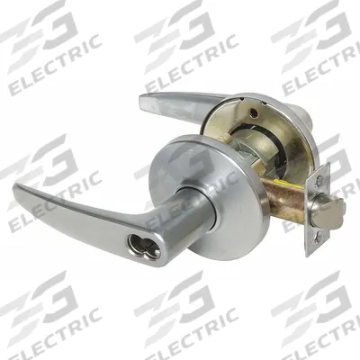 STANLEY SECURITY SOLUTIONS Door Lockset: Storeroom Lever Locksets, Chrome, ADA Compliant - Electric Lever Locksets