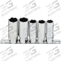 WESTWARD Spark Plug Socket Set: 1/2 in Drive Size, 5 Pieces, (5) 6-Point, Chrome (MPN 54PR27). Key specifications — attr1204429: WESTWARD; attr1204430: (5) 6-Point; attr1204436: 6-Point; attr1210036: 16 mm to 21 mm.