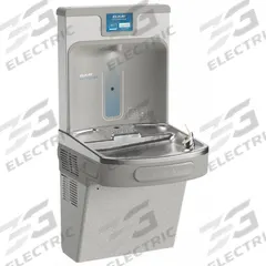 ELKAY Drinking Fountain with Bottle Filler: On-Wall, 8 gph @ 50°F, Vinyl Clad Steel, Gray (MPN LZS8WSLK). Key specifications — Brand: ELKAY; Housing Material: Vinyl Clad Steel; Filter Access: Bottom Panel Access; Housing Finish: Granite; Chilling Capacity: 8 gph @ 50°F; Housing Color: Gray.