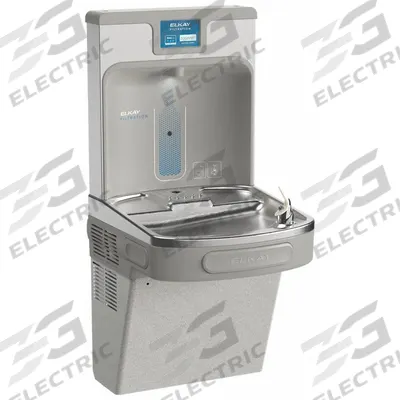 ELKAY Drinking Fountain with Bottle Filler: On-Wall, 8 gph @ 50°F, Vinyl Clad Steel - On-Wall Single Drinking Fountains with Bottle Fillers