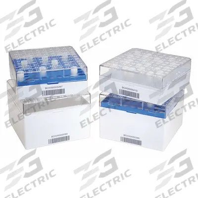 ARGOS TECHNOLOGIES Cryogenic Vial 2D Box: 5 1/4 in Overall Lg, 5 1/4 in Overall Wd, Polycarbonate - Cold Storage Boxes