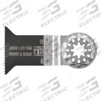 FEIN Oscillating Tool Blade: 2 in Blade Wd, 2 in Overall Lg, Long Straight Cut, Bi-Metal, 10 PK (MPN SL-E221-10PK). Key specifications — attr1097473: Wood; attr1097476: FEIN; attr1097456: Long Straight Cut.