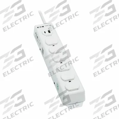 EATON TRIPP LITE Outlet Strip: 6 Outlets, 15 ft Cord Lg, 15 A Current, UL 1363, White, 5-15P - Healthcare Power Strips