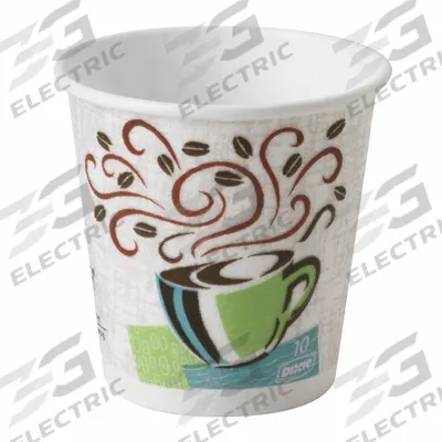 DIXIE Disposable Hot Cup: 10 oz Capacity, White, Paper, Unwrapped, Coffee Haze - Bio-Based Hot Cups