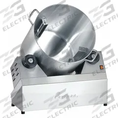 Popcorn Coater: 4.5 gal, Silver, Aluminum Bowl/Steel Frame, 30 in Overall Ht, 25 in Overall Dp (MPN CMTRA-X). Key specifications — Brand: CRETORS; Manufacturer Part Number: CMTRA-X; Voltage: 120V AC; Capacity: 4.5 gal; Material: Aluminum Bowl.