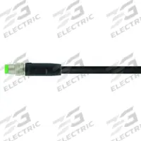 Cordset: M8 Male Straight X Bare Wire, 4 Pins, Black, PVC, 2 m Cable Lg, 24 AWG Wire Size (MPN 7000-08011-6110200). Key specifications — Cable Jacket Color: Black; End 1 Mounting Orientation: Straight; End 1 Gender: Male; End 1 Connection Type: M8; Cable Jacket Material: PVC; Brand: MURRELEKTRONIK; IP Rating: IP66K; End 2 Connection Type: Bare Wire.