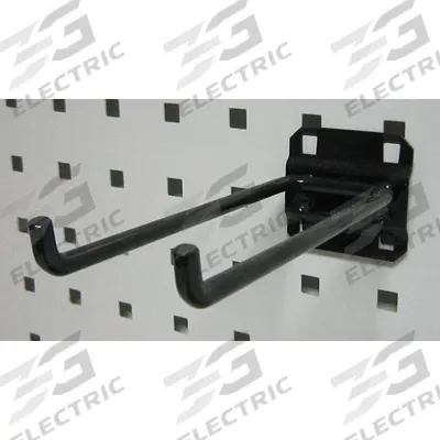 APPROVED VENDOR Double Rod Pegboard Hook: 6 1/4 in x 2 1/4 in, Screw-In, Surface - Hooks for Square-Hole Pegboard