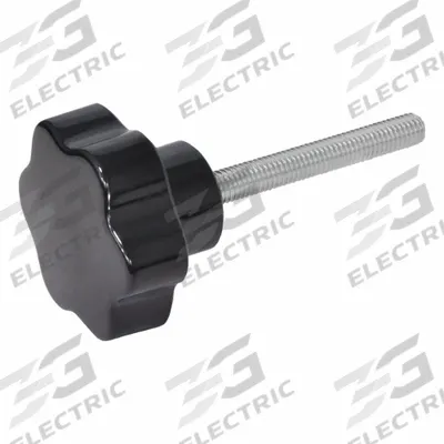 JW WINCO Hand Knobs; Six-Lobed Knobs: 6 Point, Plastic w/ Steel Thread, M6 Thread - 6-Arm Knobs with Threaded Stud