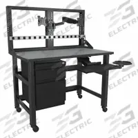 SAFCO PRODUCTS Computer Workstation: 0 Shelves, 2 Display Mounts, 62 in Overall Ht, 48 in Overall Wd (MPN TWTYP18TBLKSTGMBK)