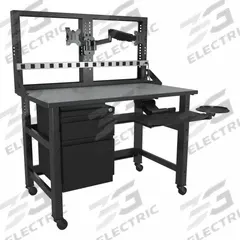 SAFCO PRODUCTS Computer Workstation: 0 Shelves, 2 Display Mounts, 62 in Overall Ht, 48 in Overall Wd (MPN TWTYP18TBLKSTGMBK)