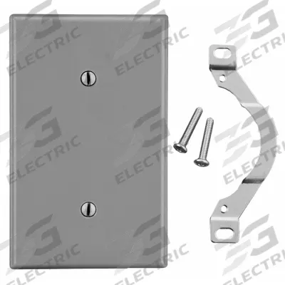 HUBBELL Wall Plate: Blank, 1 Gang, Gray - General Purpose Wall Plates