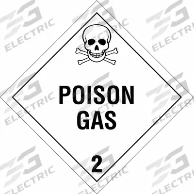 BRADY Container Placard: Poison Gas 2, 10 3/4 in x 10 3/4 in, 10 3/4 in Label Ht - Class 2: Gases