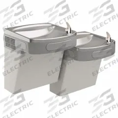 ELKAY Bi-Level Drinking Fountain: On-Wall, 25 5/16 in Ht, Front Pushbar, Non-Refrigerated, Gray (MPN EZSTLDDLC). Key specifications — Housing Color: Gray; Brand: ELKAY; Housing Material: Vinyl Clad Steel; Housing Finish: Vinyl Clad; Chilling Capacity: Non-Refrigerated.