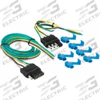 HOPKINS TOWING SOLUTIONS Flat Electric Connector: 4-Way, PVC, 16 ga Wire Gauge, (6) Wire Splices (MPN 48205)