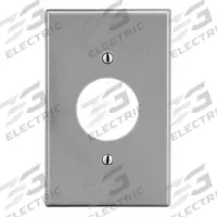 HUBBELL Wall Plate: Single Circular Opening, 1 Gang, Gray, Std Size (MPN P7GY). Key specifications — Brand: HUBBELL; Material: Polycarbonate.