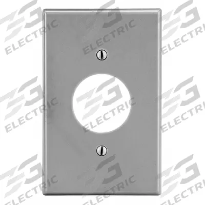 HUBBELL Wall Plate: Single Circular Opening, 1 Gang, Gray - General Purpose Wall Plates