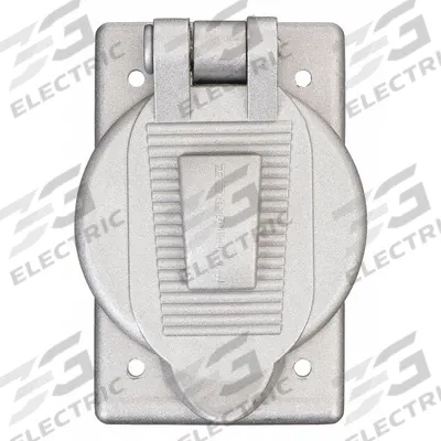 HUBBELL WIRING DEVICE-KELLEMS Weatherproof Cover: Cast Aluminum, Receptacles, 1 Gangs - Aluminum & Zinc Weatherproof Electrical Box Covers