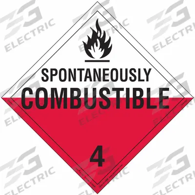 LABELMASTER Spontaneously Combustible Placard: Spontaneously Combustible, 10 3/4 in Label Ht - Class 4: Flammable Solids