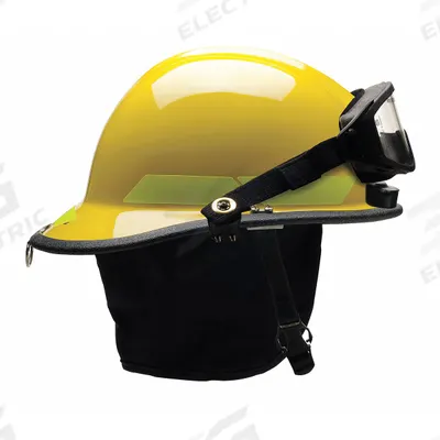 BULLARD Fire Helmet: Yellow, Modern Rear Brim, Chin Strap