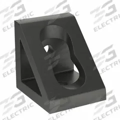Inside Corner Bracket: Gusseted Inside-Corner Bracket, 10 Series, 1 in x 7/8 in x 1 in, 2 Holes (MPN 4132-BLACK). Key specifications — Material: Aluminum; Brand: 80/20; Finish: Anodized.