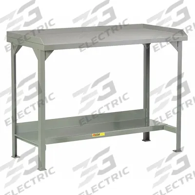 LITTLE GIANT Workbench: Fixed Ht, Steel, 72 in x 36 in, 4,000 lb Overall Load Capacity - Workbenches with Lower Shelves