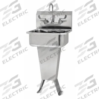 SANI-LAV Hands-Free Sink: 41 1/2 in Overall Ht, 17 in Bowl Lg, 7 in Bowl Dp - One-Station Freestanding Hand Sinks with Faucets