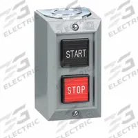 SQUARE D Control Station: (2) Push Buttons, 0 Pilot Lights, 1NO/1NC, Start/Stop, (2) Momentary (MPN 9001BG201). Key specifications — attr1022946: Start/Stop; attr1022956: Black; attr211290: SQUARE D; attr1042017: Indoor Use Only; attr1089900: (2) Push Buttons.