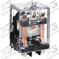 OMRON General Purpose Relay: Socket Mounted, 10 A Current Rating, 240V AC, DPDT, 8 Pins/Terminals (MPN MJN2C-N-AC240). Key specifications — Brand: OMRON; Base Type: Square; Mounting Style: Plug-In; Pin Shape: Flat; Electrical Connection: Quick-Connect; Manufacturer Part Number: MJN2C-N-AC240; Series: MJN Series.
