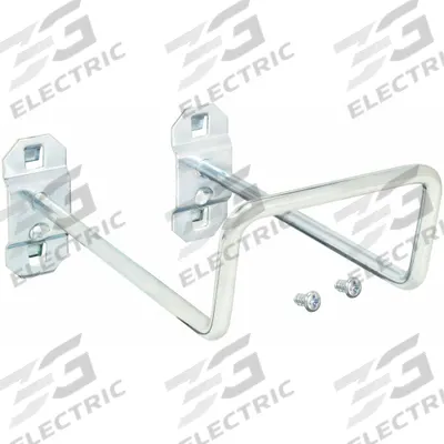 APPROVED VENDOR Double Closed Pegboard Hook: 5 1/2 in x 4 in, Screw-In, Surface - Hooks for Square-Hole Pegboard
