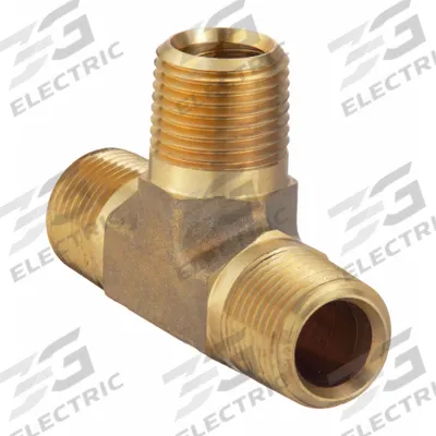 PARKER Metal Pipe Tee: Tee, CA377 Brass, 1/8 in x 1/8 in x 1/8 in, 3,900 psi - Threaded Extreme-Pressure Hydraulic Pipe Fittings