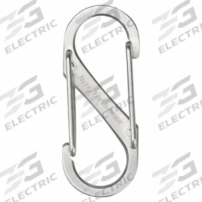 NITE IZE Double Carabiner: 5 lb Working Load Limit, Wire Gate - Load Rated S-Hook Double Snap Hooks