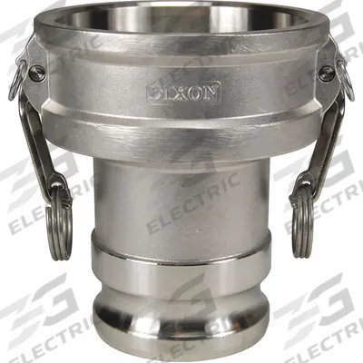 DIXON VALVE & COUPLING Cam and Groove Adapter: 100 psi Max. Working Pressure @ 70 F, 6 3/8 in Overall Lg - Type DA Stainless Steel Cam & Groove Fittings
