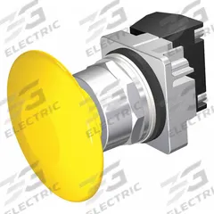 SIEMENS Mushroom Head Push Button: Non-Illuminated, Mushroom Head Profile, Non-Metallic, 30 mm (MPN 52PM9V4A). Key specifications — Brand: SIEMENS; Action: Momentary; Series: Class 52; Terminal Connection: Pressure Plate; Push Button Material Type: Non-Metallic.