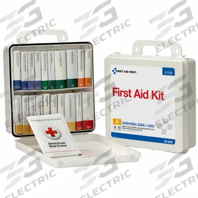 FIRST AID ONLY First Aid Kit and Housing: 130 Components, ANSI/ISEA Z308.1-2021, Type III - General Purpose ANSI First Aid Kits