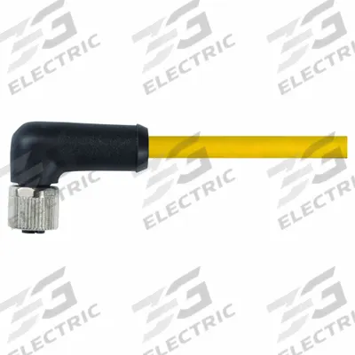 MURRELEKTRONIK Cordset: M12 Female Right Angle X Bare Wire, 5 Pins, Yellow, TPE, 3 m Cable Lg - Single-Ended Cordsets with TPE Jacket for Heaviest-Duty Applications