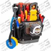 VETO PRO PAC Tool Bag: For 2 in Belt Wd - Max, 20 Pockets, Black/Brown/Gray (MPN TP4B). Key specifications — Closure Type: Zipper; Attachment: Clip; Color: Black/Brown/Gray; Brand: VETO PRO PAC; For Tool Type: Meters.