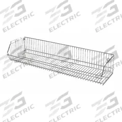 APPROVED VENDOR Stacking Basket: 48 in x 14 in x 9 in, 150 lb Load Capacity, Steel, Chrome, Silver (MPN 45VY20). Key specifications — attr37510: Chrome; attr5274: Steel; attr37511: Silver; attr37505: APPROVED VENDOR.