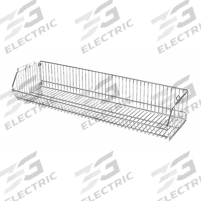 APPROVED VENDOR Stacking Basket: 48 in x 14 in x 9 in, 150 lb Load Capacity, Steel, Chrome - Baskets for Wire Shelving