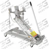 OTC Transmission Jack: Transmission Jack, Hydraulic, 0.5 ton Load Capacity, Steel, Manual Handle (MPN 1521A). Key specifications — Jack Type: Transmission Jack; Frame Material: Steel; Lifting Actuator: Manual Handle; Power Source: Hydraulic; Securing Mechanism: Chain; Brand: OTC.