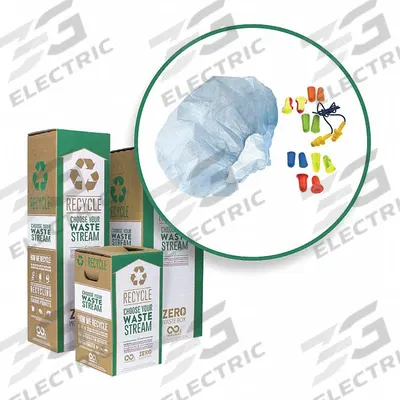 ZERO WASTE BOX Hair Nets/Ear Plugs Zero Waste Box: S, 20 in Overall Lg - Hairnet & Beard Net Prepaid Recycling
