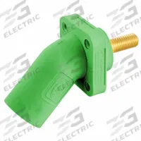 Single Pole Receptacle: Green, Angled Taper Nose Mating, Threaded Stud Termination, 600V AC/600V DC (MPN HBLMRASGN). Key specifications — Series: 16; Receptacle Gender: Male; Brand: HUBBELL.