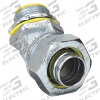 Liquid-Tight Conduit Fitting: Steel/Iron, 2 in Trade Size, Non-Insulated, 45° Elbow (MPN 3568). Key specifications — Insulated: Yes; Trade Size: 2 in; Box Connection: 2 in MNPT; Material: Iron; Steel; Color: Gray; For Use With: Flexible Liquid Tight Metallic Conduit; Flexible Liquid Tight Non-Metallic Type B Conduit.