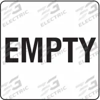 APPROVED VENDOR DOT Container Label: EMPTY, 6 in x 6 in, 6 in Label Ht, 6 in Label Wd, Label, 250 PK (MPN 8ZJW5). Key specifications — Material: Self-Sticking; Brand: APPROVED VENDOR; Message: EMPTY.