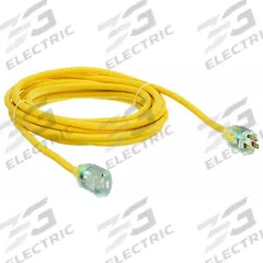 APPROVED VENDOR Extension Cord: Outdoor Use, 25 ft Lg, Outlet, 5-15P, 12/3, SJTW, Yellow, 125V AC (MPN 52NY26). Key specifications — Brand: APPROVED VENDOR; Temperature Rating: -58° to 167°F; NEMA Plug Configuration: 5-15P.