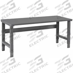 TENNSCO Workbench: Adj Ht, Steel, 72 in x 36 in, 1,800 lb Overall Load Capacity, Gray (MPN WBA-1-3672S). Key specifications — Brand: TENNSCO.
