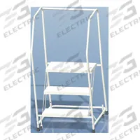BALLYMORE Rolling Ladder: 2.4 ft Platform Ht, Assembled, Aluminum, Wt-Actuated, Ribbed (MPN A3SH30). Key specifications — Includes Handrails: Handrails Included; Material: Aluminum; Brand: BALLYMORE; Color: Gray.