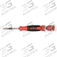 WIHA Multi-Bit Screwdriver: Hex/Phillips/Slotted/Torx Tip, 24 Tips, 9 in Overall Lg, Cushion Grip (MPN 77792). Key specifications — attr1205339: Hex: 3/32 in + 7/64 in + 1/8 in + 9/64 in + 5/32 in + 3/16 in + 7/32 in + 1/4 in + 2 mm + 2.5 mm + 3 mm + 4 mm + 5 mm + 6 mm; attr1205303: WIHA.